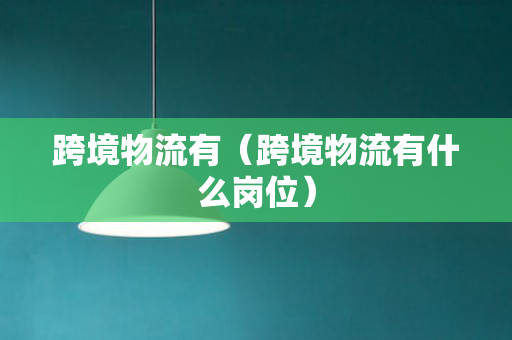 跨境物流有（跨境物流有什么岗位）